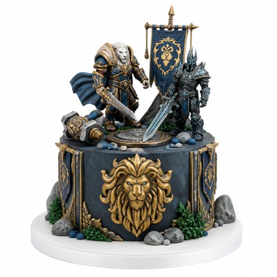 Стильный торт world warcraft яркий элемент вашего праздника с фигурным декором