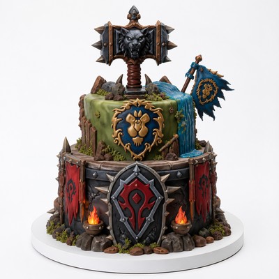 Стильный торт world warcraft яркий элемент вашего праздника с ручной работой