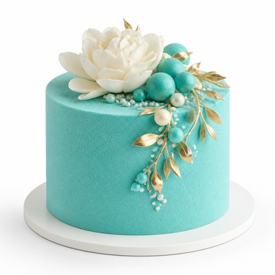 Свадебный торт в стиле Tiffany с бархатным покрытием