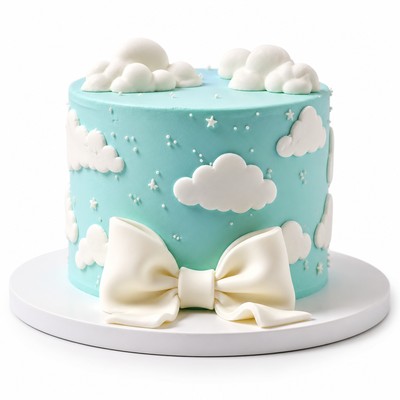 Свадебный торт в стиле Tiffany с воздушными облаками