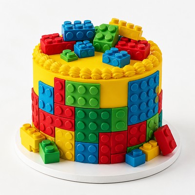 Торт LEGO Френдс для девочки с контрастным декором