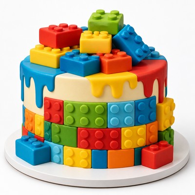 Торт LEGO Френдс для девочки с нежным кружевом