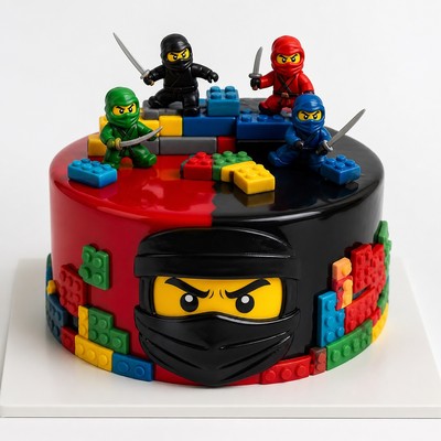 Торт LEGO Ninjago с глянцевой глазурью
