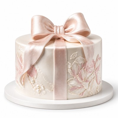 Торт на 30 лет с бантом и перламутром