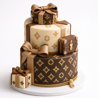 Торт louis vuitton луи виттон с бантом и перламутром