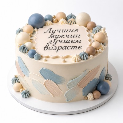Торт для мужчины на 60 лет с пастельным декором