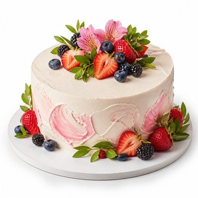 Торт любимой девушки праздничный семейный с фруктовым акцентом