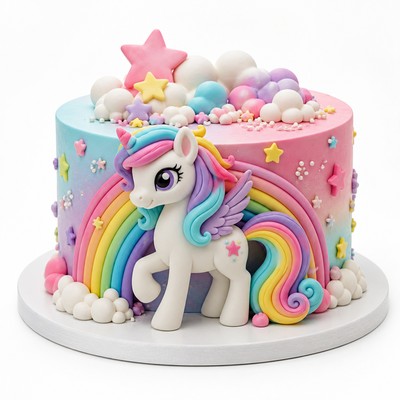 Торт май литл пони little pony лаконичный с нежным кружевом