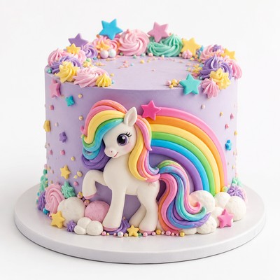 Детский торт My Little Pony с бархатным покрытием