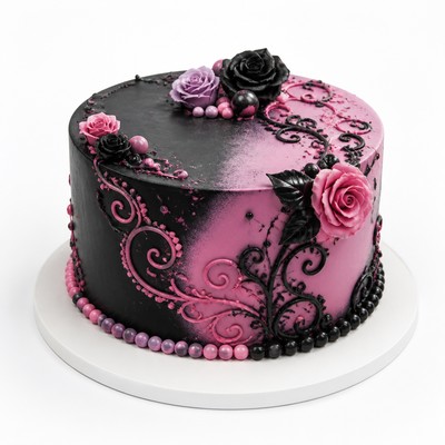 Торт Monster High с аккуратным орнаментом