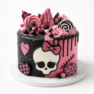 Торт Monster High с конфетным декором