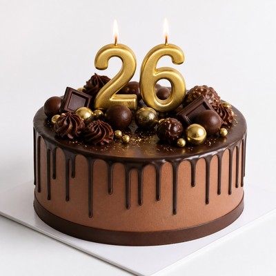 Торт на 26 лет мужчине с праздничными свечами