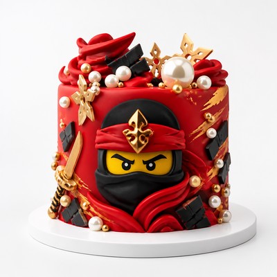 Детский торт LEGO Ninjago с жемчужным декором