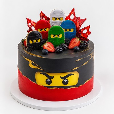 Детский торт LEGO Ninjago с фруктовым акцентом