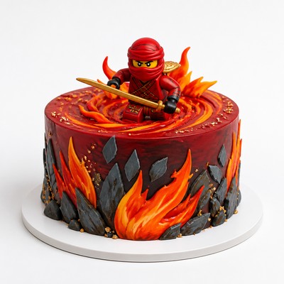 Детский торт LEGO Ninjago с тематической фигуркой