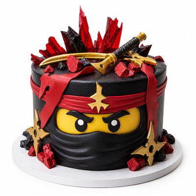 Детский торт LEGO Ninjago с контрастным декором