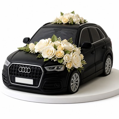 Торт обалденный автоторт форме машины ауди фото для торжества с кремовыми цветами