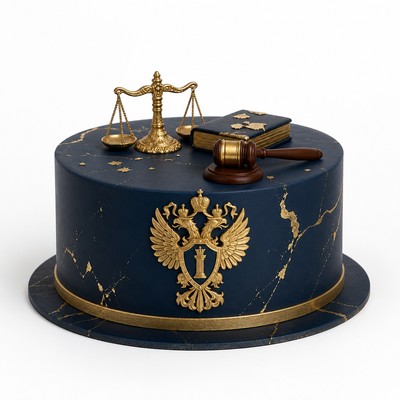 Торт прокурора с золотым декором