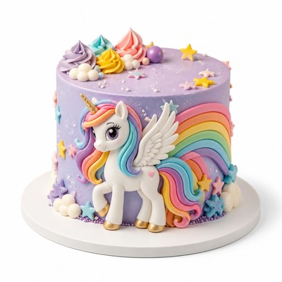 Детский торт My Little Pony с аккуратным орнаментом