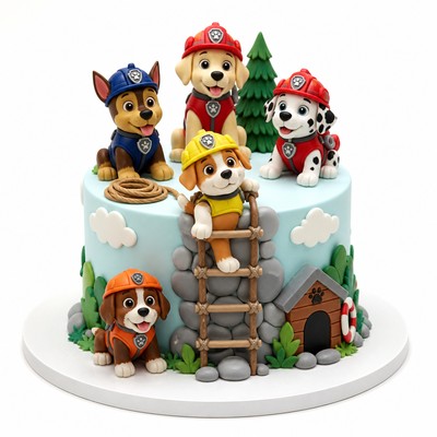 Торт с элегантным оформлением щенячий патруль гонщик
