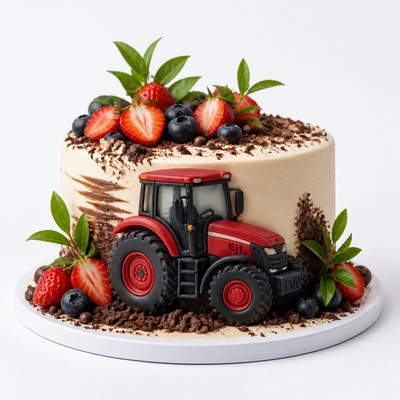 Торт с фруктовым акцентом tractor style