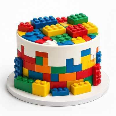 Детский торт LEGO Майнкрафт с контрастными элементами