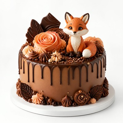 Торт с лисичкой с фигурным декором