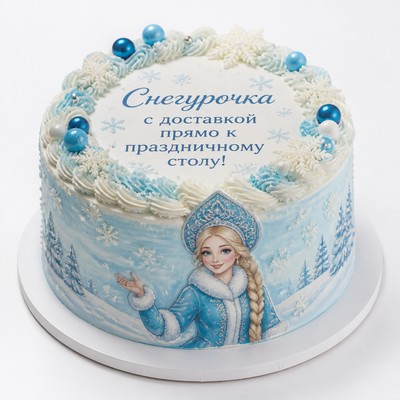 Торт с праздничной надписью аппетитный снегурочка доставкой прямо праздничному столу