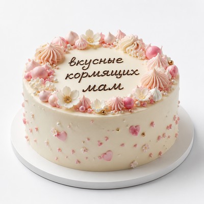 Торт с праздничной надписью вкусные кормящих мам