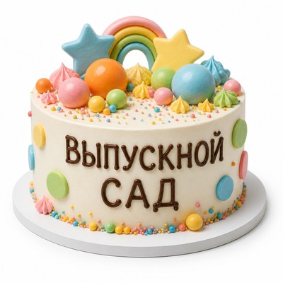 Торт с праздничной надписью выпускной сад