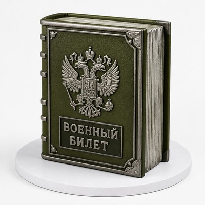 Торт с серебряным декором неподражаемый «военный билет»