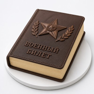 Торт с шоколадным декором неподражаемый «военный билет»