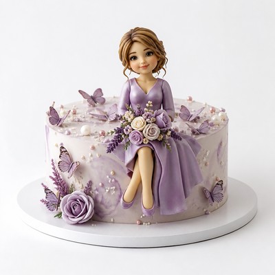 Торт с тематической фигуркой кумы или крестной мамы день рождения
