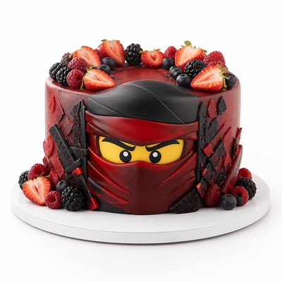 Детский торт LEGO Ninjago с ягодным акцентом