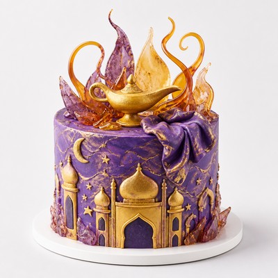 Торт стиле aladdin обходятся волшебства джина с карамельным декором