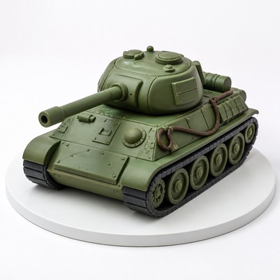 Торт танк мастики нежный с фигурным декором
