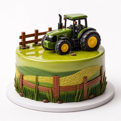 Торт tractor style с глянцевым глазурью