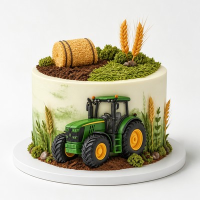 Торт tractor style с ярким декором