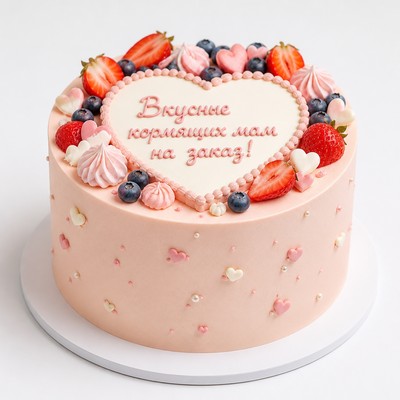 Торт вкусные кормящих мам на заказ с праздничной надписью