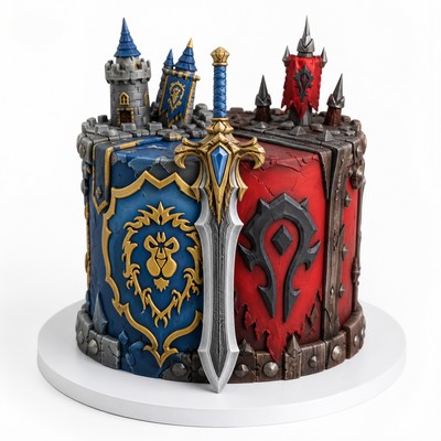 Торт world warcraft яркий элемент вашего праздника для семьи с аккуратным орнаментом