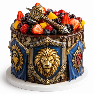 Торт world warcraft яркий элемент вашего праздника с фруктовым акцентом