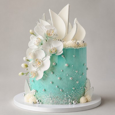 Яркий торт в стиле Tiffany для семейного праздника