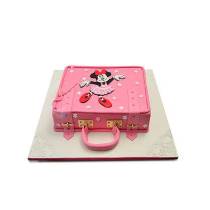 Торт розовый чемоданчик с Минни