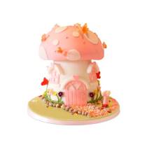 Торт Розовый домик грибок
