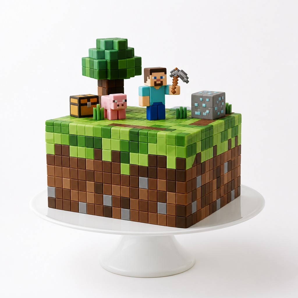 Торт герои Minecraft