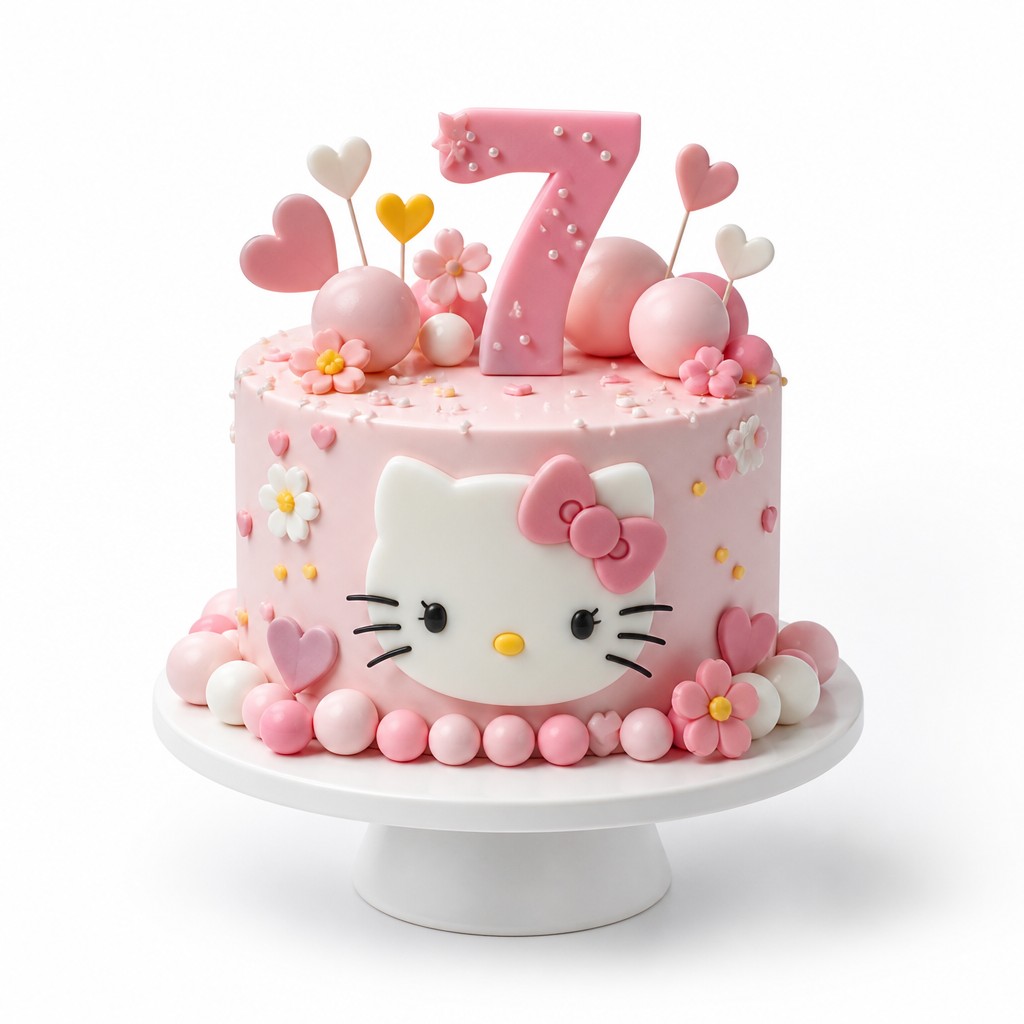 Торт Kitti для девочки на 7 лет