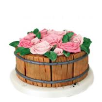 Торт Бочонок с розами