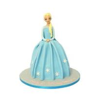 Торт Королева Эльза в голубом платье