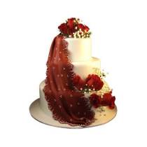 Торт Розы с красной вуалью