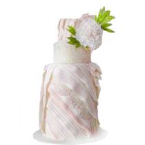 Торт Льняная дропировка с цветком пиона